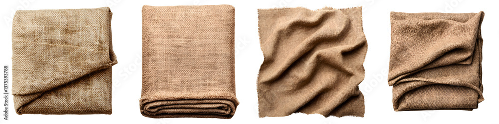 Fototapeta premium Burlap cloth isolated on transparent background