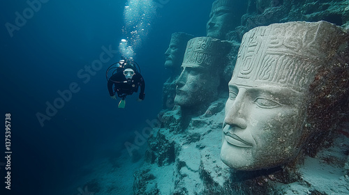 Underwater Dive: A lone div...