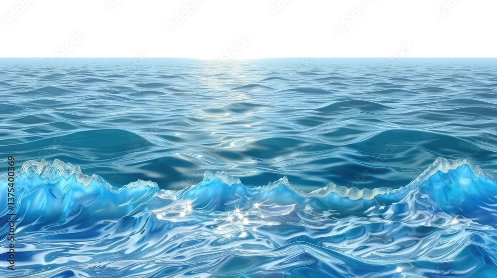 Obraz premium Ocean's Symphony: Capturing the rhythm of the sea, with waves dancing under the sky, inviting to the peace and tranquility the water brings.