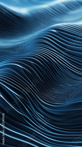 Abstract blue wave ripple pattern resembling fluid dynamics, perfect as a modern phone wallpaper.
