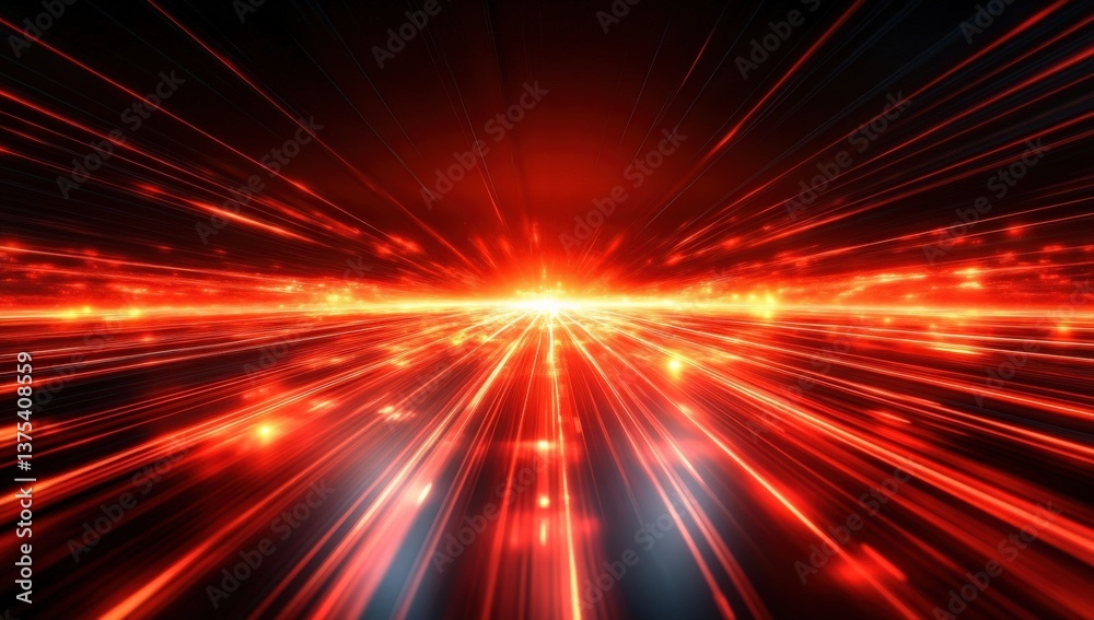 Fototapeta premium Abstract Red Light Speed Motion