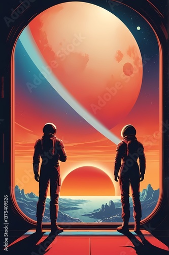 Interstellar Voyage – A Sci-Fi Poster of a Distant World