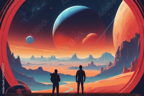 Interstellar Voyage – A Sci-Fi Poster of a Distant World