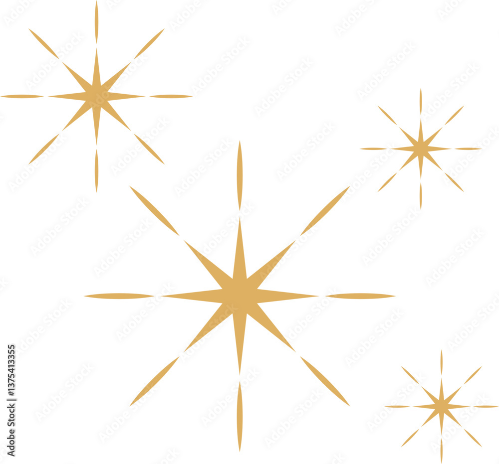 Obraz premium Sparkle Stars Minimalist Simple Basic Drawing