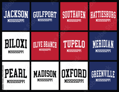 Mississippi Cities by Population t shirt bundle