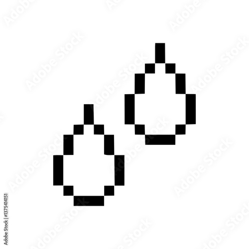 Water drop in pixel style isolated in white background. Raindrop icon suitable for design element.