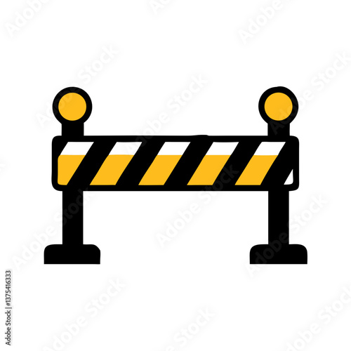 Construction barrier icon in yellow and black