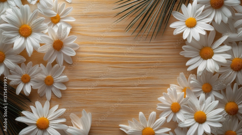Obraz premium Vibrant Tapestry of White Daisy Petals Adorning Natural Surface