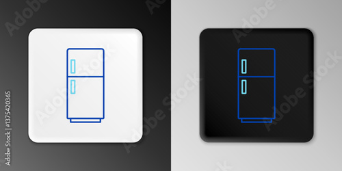 Line Refrigerator icon isolated on grey background. Fridge freezer refrigerator. Household tech and appliances. Colorful outline concept. Vector