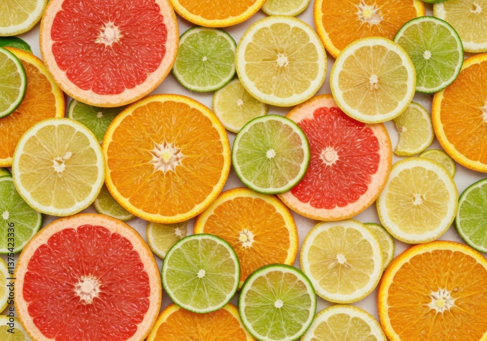 Vibrant Citrus Fruit Slices Pattern PNG Vibrant Citrus Fruit Slices Pattern PNG