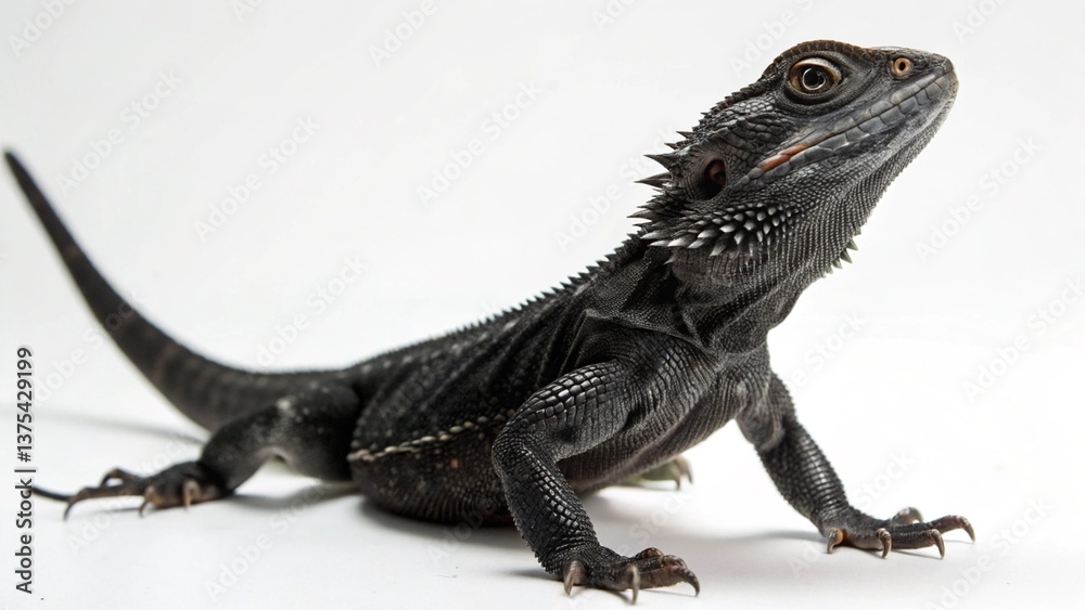 Obraz premium Black Dragon Lizard on studio background