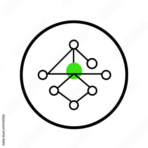 Eco-friendly connection icon representing sustainability and networks
