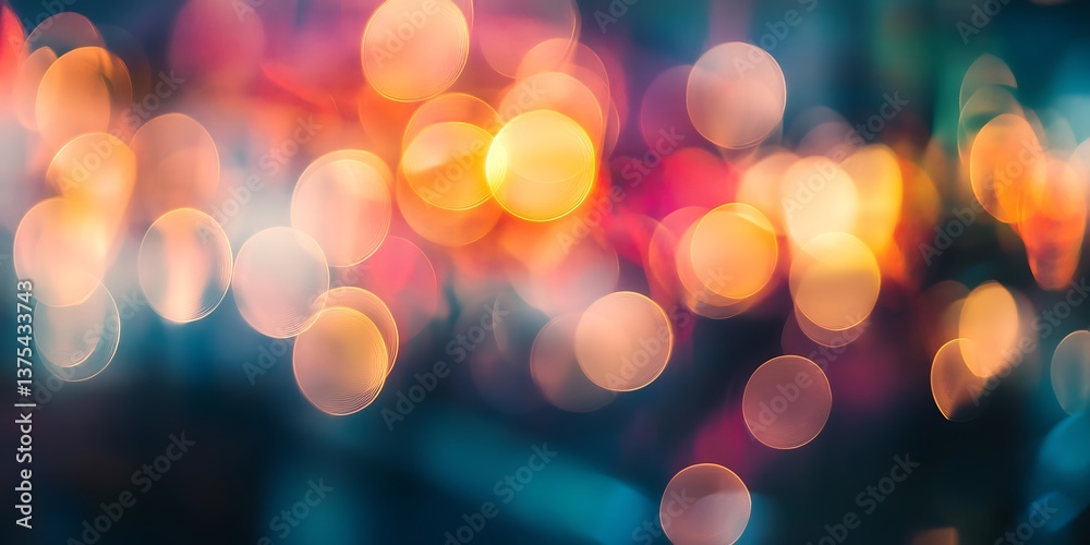 Fototapeta premium Fully Unfocused Blur of Fireworks Illuminating the Night Sky