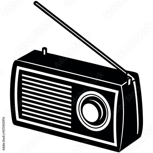 Radio illustration on white background.