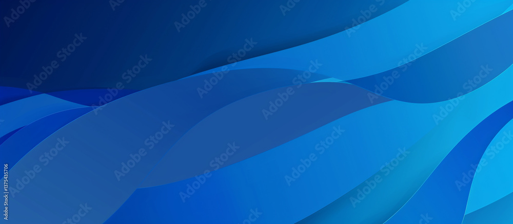 Fototapeta premium Blue modern bright waves art. Blurred pattern effect background. Abstract creative graphic illustration. Decorative wallpaper style.