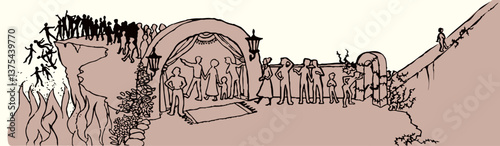 Two different ways. Vector drawing scene