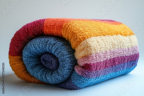 Colorful Striped Towel for Beach Holidays Relaxation
