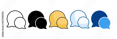 Communicate Icon Set Multiple Style Collection