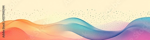 A colorful wave with a lot of dots on it