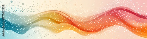 A colorful wave with a lot of dots on it
