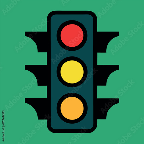 Traffic light icon. 