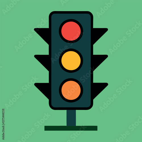 Traffic light icon. 