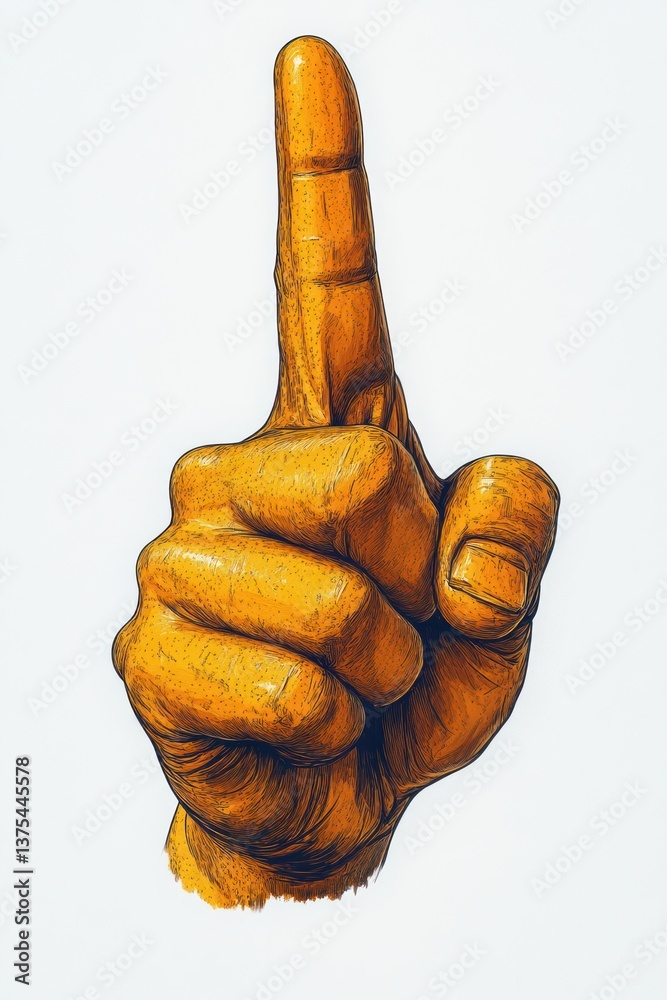 Blue Foam Finger Pointing Up for Sports Fans and Support