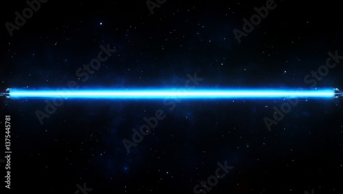 A long blue line is shown in the dark sky