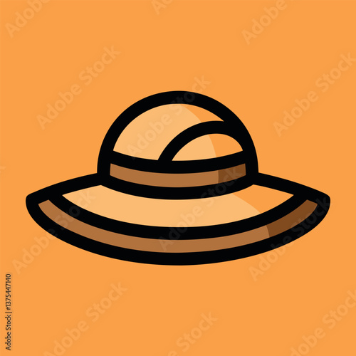 Different style sun hat logo icon design. 