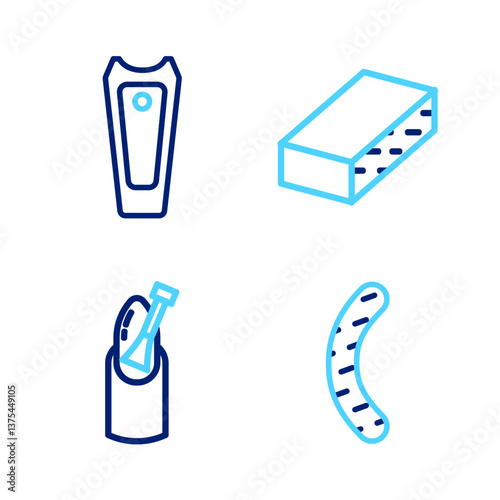 Set line Nail file, manicure, and cutter icon. Vector