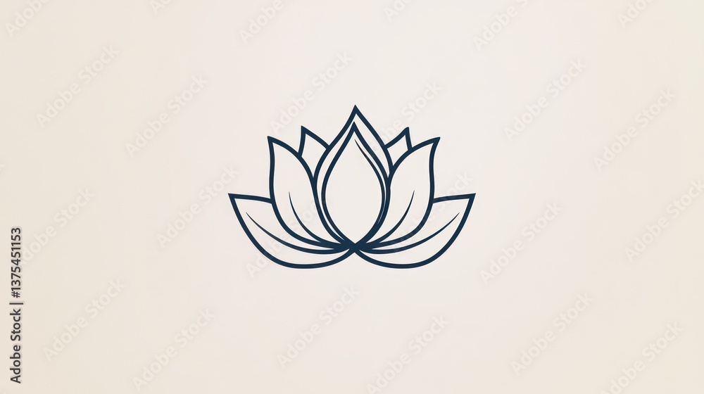 Obraz premium Simple lotus flower design, serene background, wellness concept