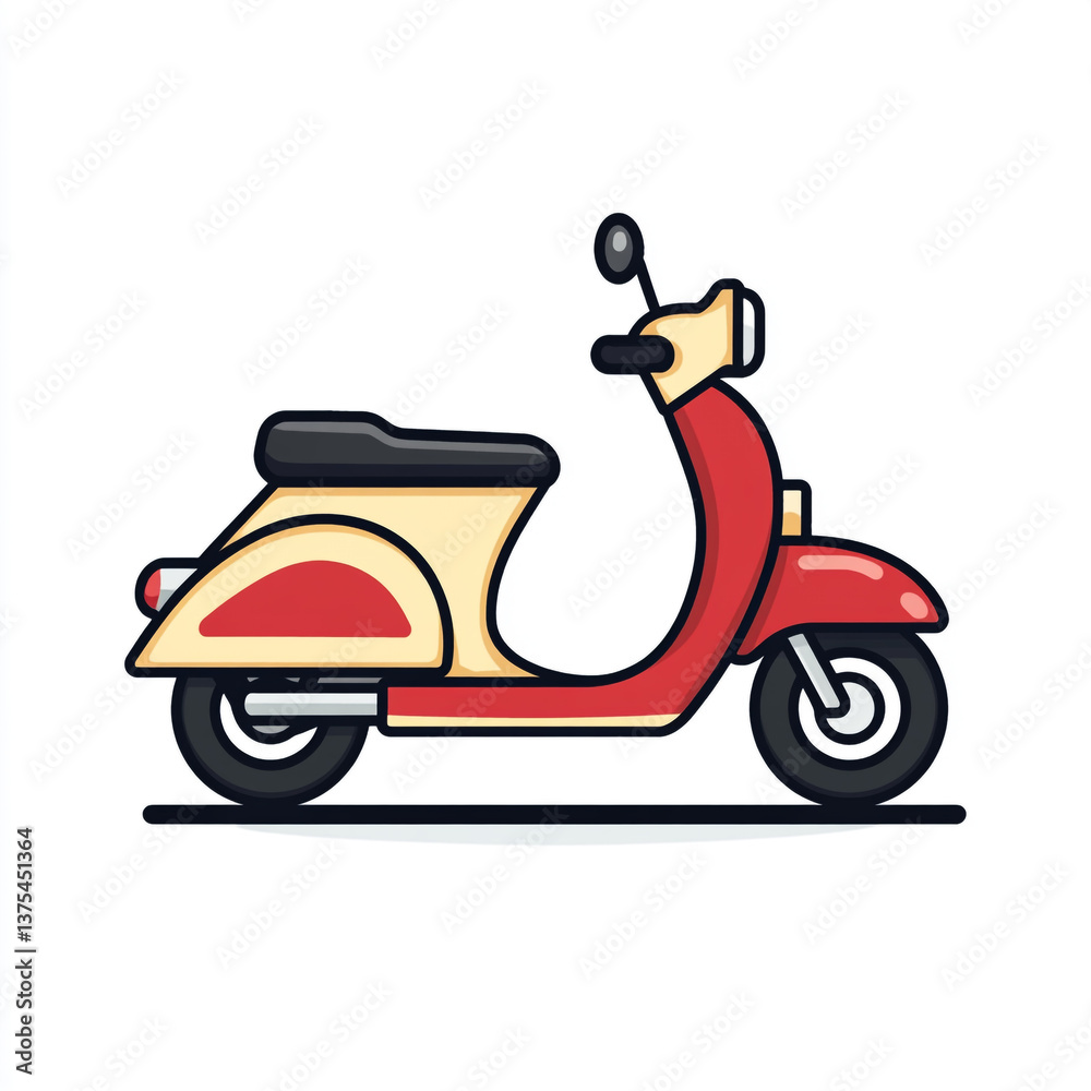 A moped icon with bold outline. Simple ikkustration style isolated white background. A moped icon with bold outline. Simple ikkustration style isolated white background.