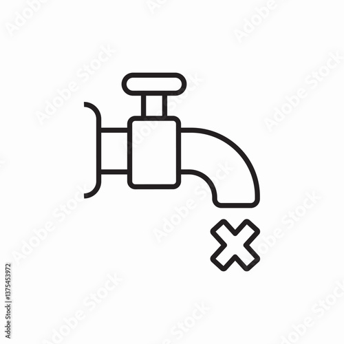 Water tap closed off icon vector sign