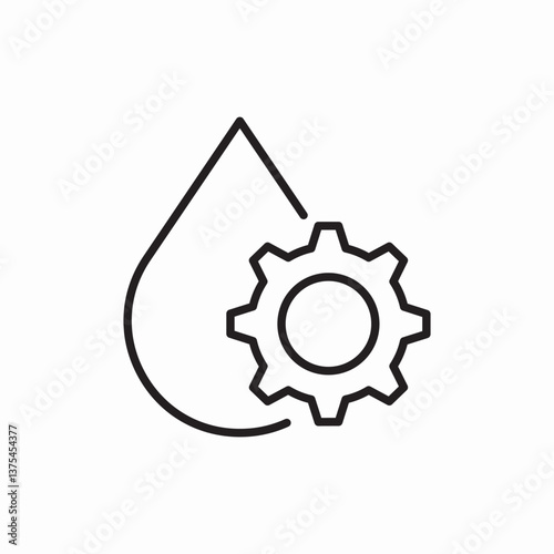 Water gear settings configuration icon vector sign