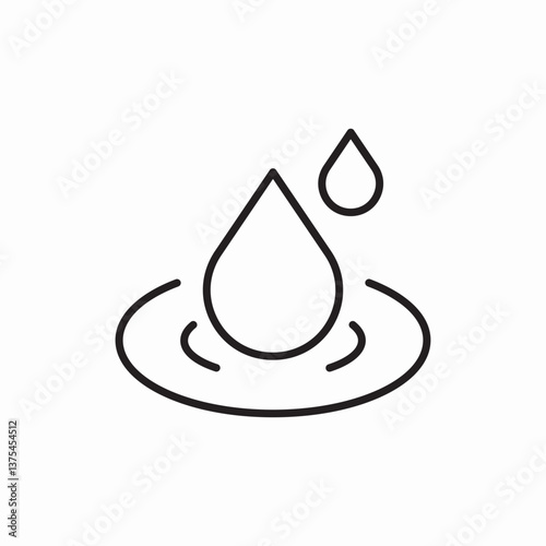 Water drop splash puddle icon vector sign