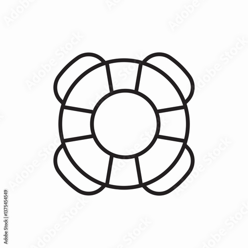 Life preserver rescue safety icon vector sign