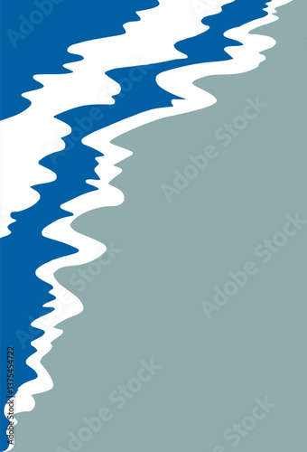 Vector drawing. Calm sea tide