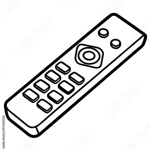 a drawing of a simple remote control featuring various buttons and controls