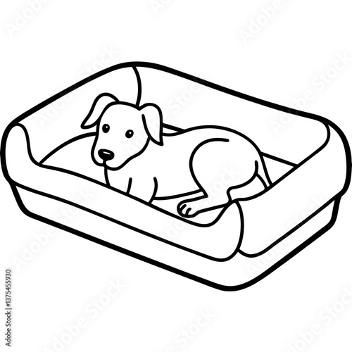 a cartoon dog laying peacefully in a bed