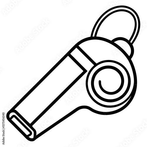 a minimalist line drawing of a whistle, simple yet effective in its clear design