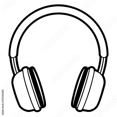 a black and white illustration of headphones, perfect for music lovers and tech enthusiasts 
