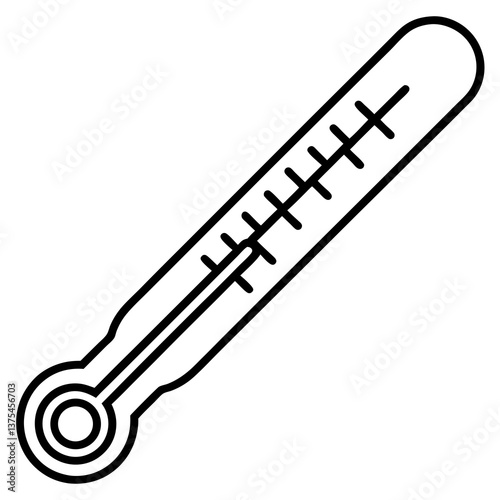 a simple outline of a thermometer with markings