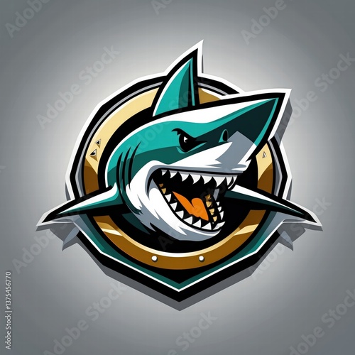 Aggressive Shark Mascot Logo Design