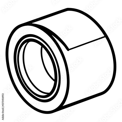 a roll of tape in a studio shot, perfect for various applications. The image is a high-angle perspective, showcasing the object's shape and structure