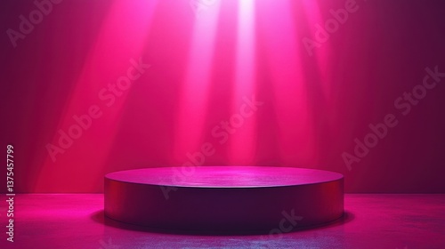 Pink Spotlight on Cylindrical Pedestal - Product Display Background