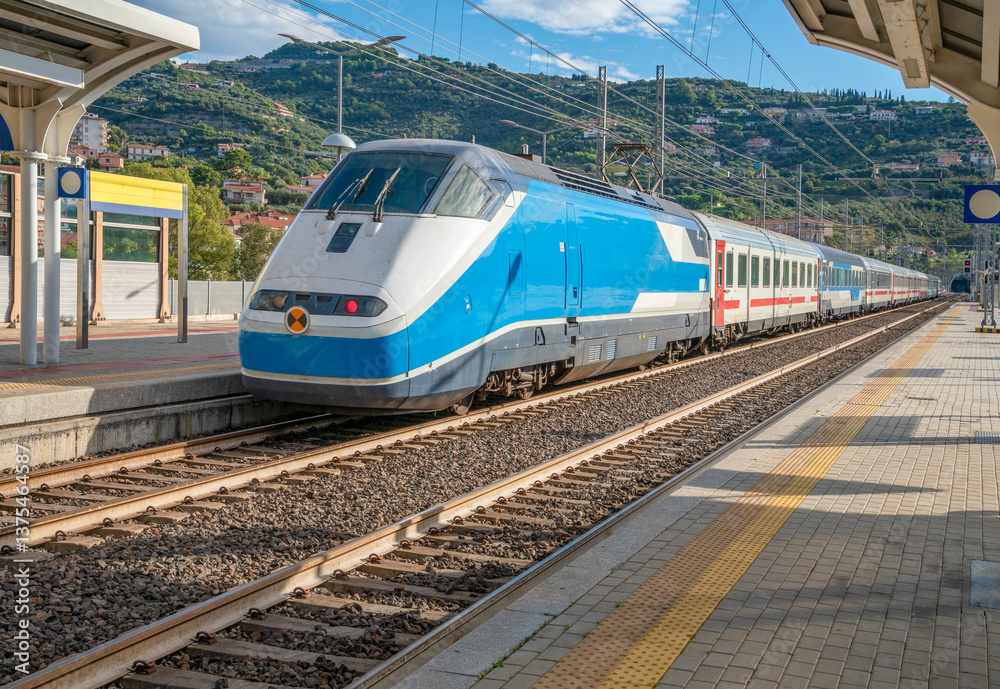 Fototapeta premium Railway station in Oneglia