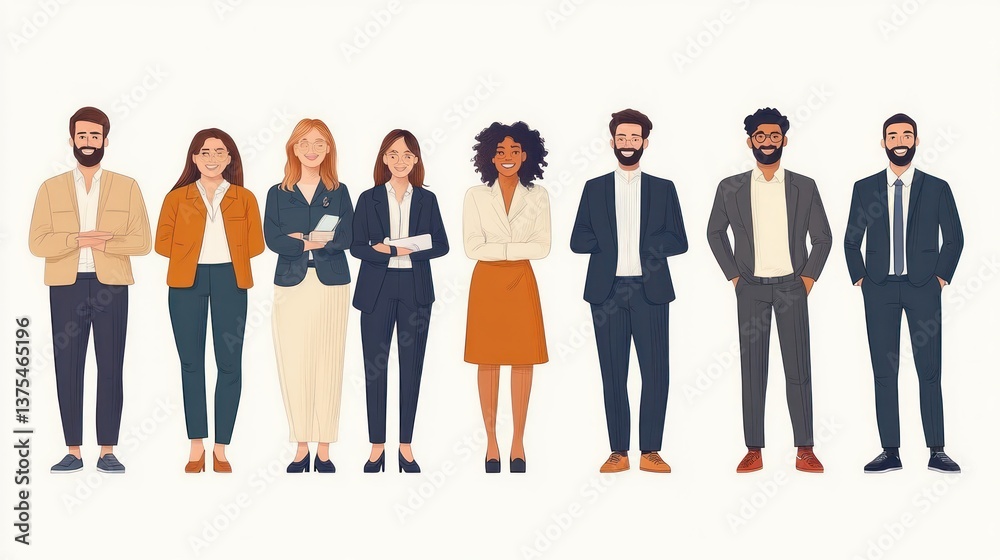 Diverse Business Team of Professionals Collaborating in an Office Setting Diverse Business Team of Professionals Collaborating in an Office Setting