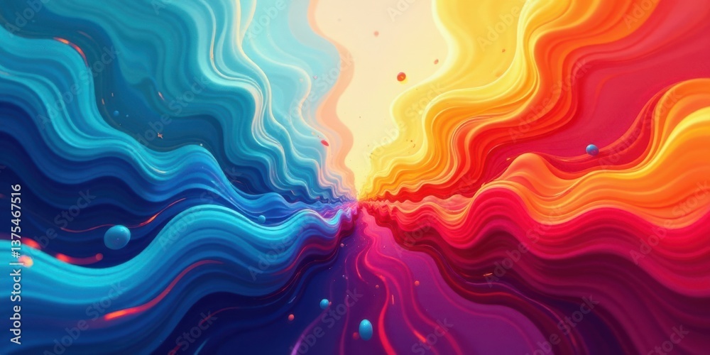 Abstract Colorful Swirling Waves and Glowing Spheres in a Vibrant Artistic Composition Abstract Colorful Swirling Waves and Glowing Spheres in a Vibrant Artistic Composition