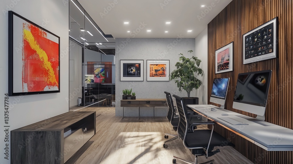 Modern Office Interior With Art suitable for editorial use Modern Office Interior With Art suitable for editorial use