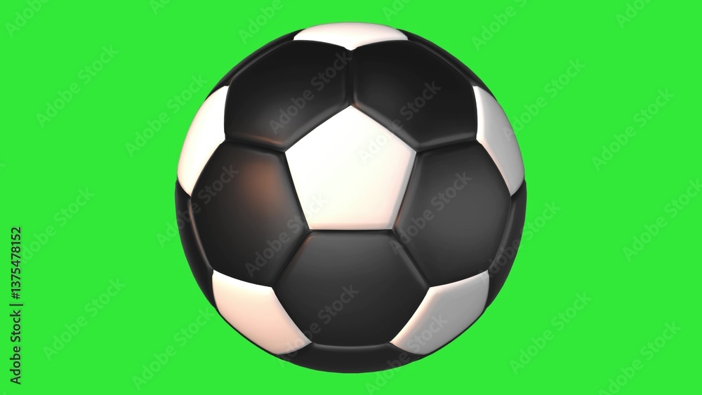 Classic soccer ball rotating on green screen background Classic soccer ball rotating on green screen background